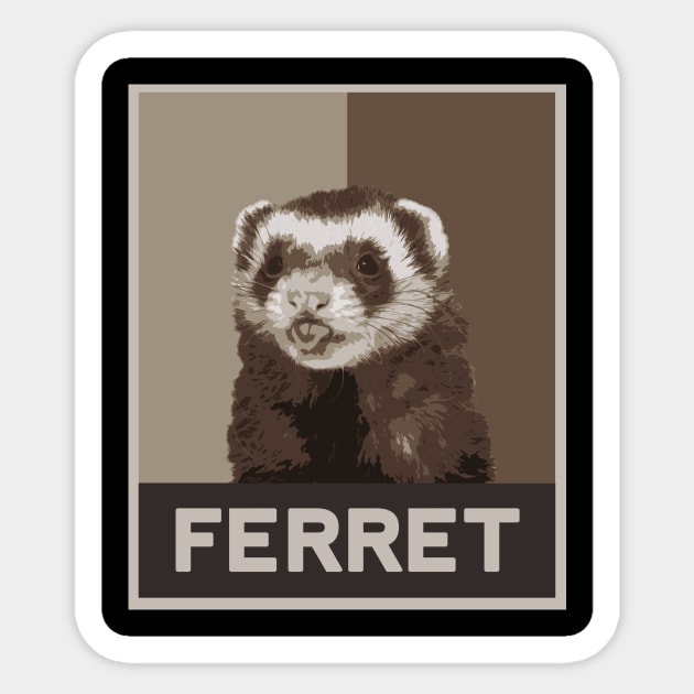 Ferret Pop Art Style Sticker by raiseastorm